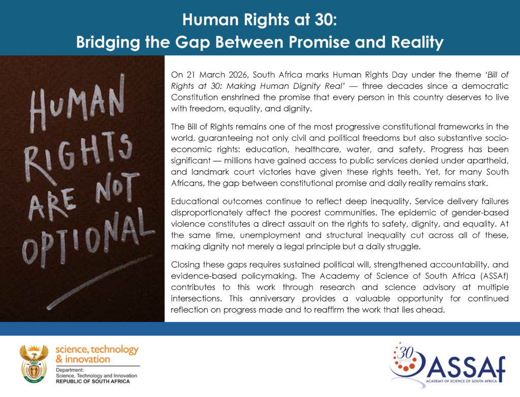 Human Rights at 30: Bridging the Gap Between Promise and Reality – ASSAf